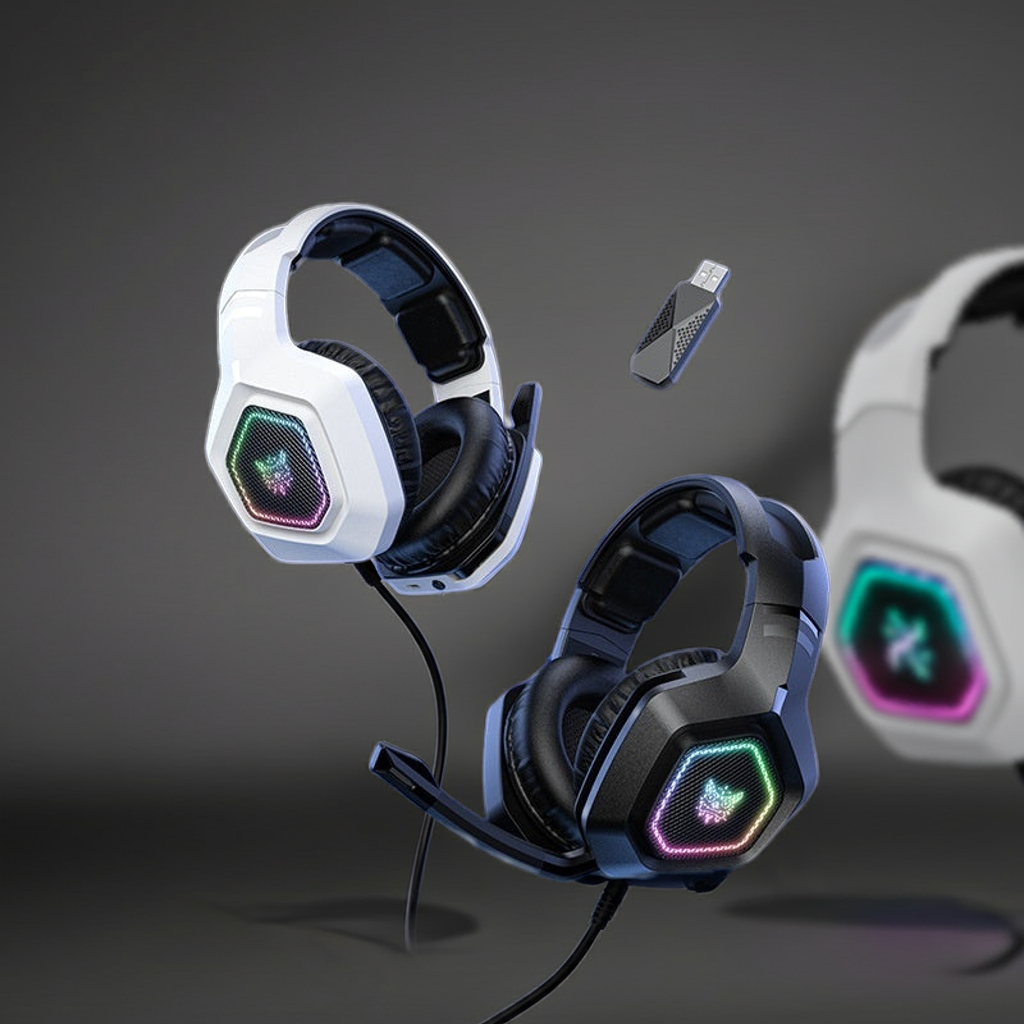 Wireless Gaming Headset Wearing Bluetooth 24g Headset RGB Luminous Headphones